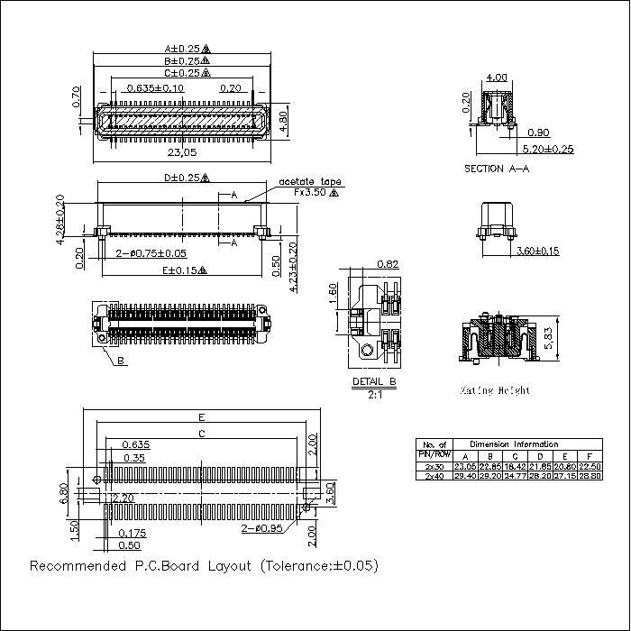 BBF0.635F-XXXX01 0.635MM Floating Board to Board Female Socket Connector With Post Mating Height 5.83MM BBF0.635F-XXXX01 0.635MM Floating Board to Board Female Socket Connector With Post Mating Height 5.83MM