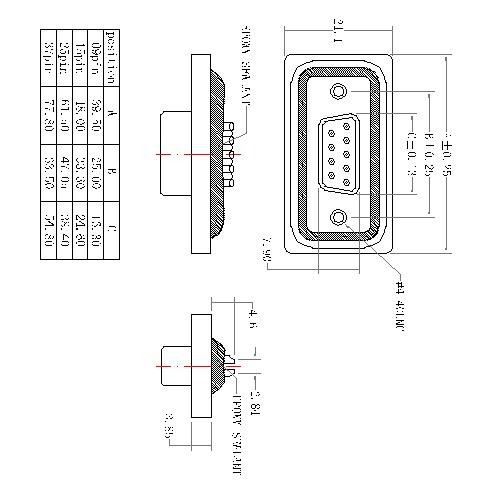 WDB01-FXXXXXXX 1 D-SUB FEMALE SOLDER WATERPROOF TYPE