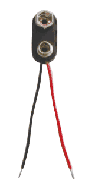 Държач за батерии 9V с потенциални клиенти на тел