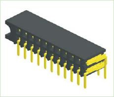 2.54mm женска заглавка двуред ъгъл страна EntryH:5.9